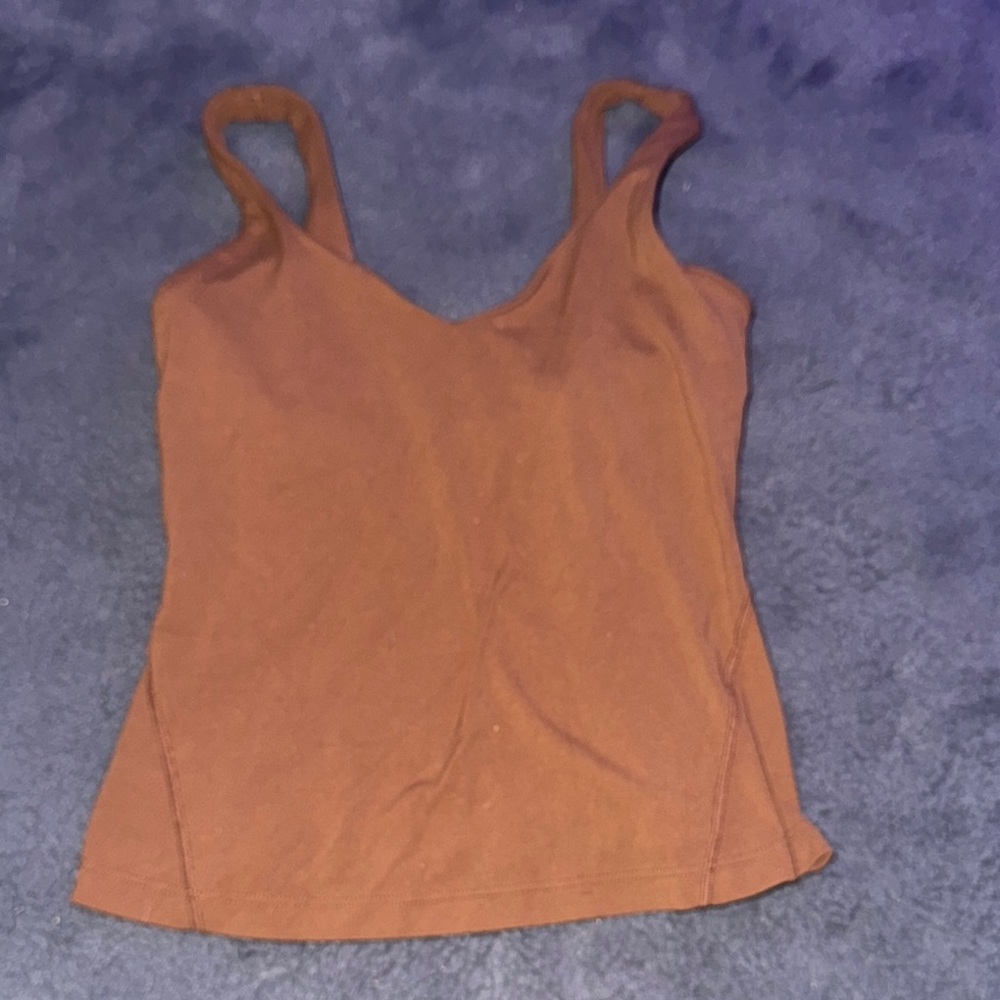 Lululemon Athletica Orange Fitted Sleeveless Camisole